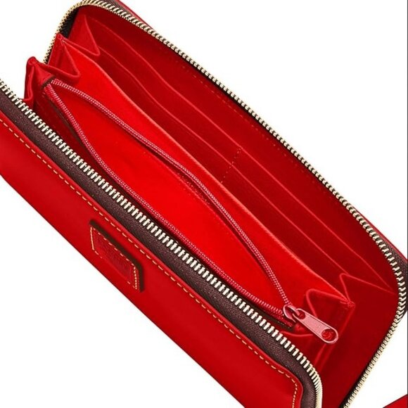 Dooney & Bourke Florentine Large Zip Around Wallet Wristlet in Red NWT - Picture 3 of 4